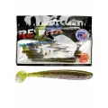 Силиконовая приманка для рыбалки RELAX - Риппер BASS 2,5, длина - 6,2cm, вес - 2,1g, цвет L583 (Green Pumpkin-black, White Pearl-purple) (15 штук)