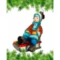 Игрушка на елку Девочка на санках Komozja Family