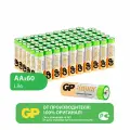 GP Батарейки АА пальчиковые алкалиновые Prime Alkaline, набор 60 шт