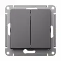 Механизм выключателя 2-клавишный Systeme Electric AtlasDesign базальт ATN001451 (комплект из 10шт.)