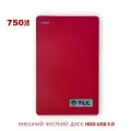 Внешний жесткий диск TLC Slim Portable 750 Гб HDD 2,5 накопитель USB 3.0, красный