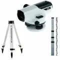 Оптический нивелир Ada PROF X32 с поверкой + рейка нивелирная STAFF 5 + штатив алюминиевый на клипсах Light