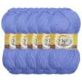 Пряжа Adelia Пряжа ADELIA LEDA 99% акрил, 1% люрекс 5 шт.х100г 340м, 99 % акрил, 1 % люрекс, 500 г, 340 м, 5 шт., 206 голубой