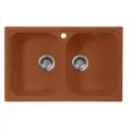 Кухонная мойка AquaGranitEx терракотовая M-15 две чаши/307