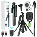 Умный штатив для телефона 8в1 с датчиком движения, настольный/напольный 1.8м панорамная съемка. Селфи палка для смартфона. Монопод трипод квадропод тренога с пультом управления и функцией отслеживания