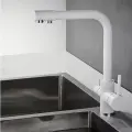 Смеситель для кухни Artiq серия Straight с подключением к фильтру, белый камень