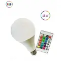 Лампочка разноцветная RGB 15 ватт E27 с пультом ДУ