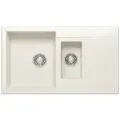 Врезная кухонная мойка Polygran Brig-870, матовое белый хлопок 36