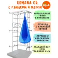 Шведская стенка ROMANA S4 с гамаком и матом 1х1 м, цвет пастель-голубой