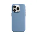 Чехол силиконовый Магсейф для iPhone 15 Pro Max Winter Blue с анимацией NFC, Silicone case Магсейф для айфон 15 Про Макс - Морозный синий