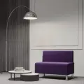 Диван прямой Десто без подлокотников фиолетовый велюр. Офис, дом, салон красоты, прихожая, гостиная, зона ожидания. Велюр.