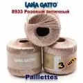 Пряжа Lana Gatto Paillettes// пряжа для вязания с пайетками// Полиэстер: 100% Цвет: 8933, Розовый античный(3 мотка)