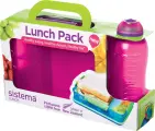 Набор Sistema Lunch: контейнер с разделителями 975мл, бутылка 330мл, красный, 41575