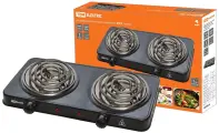 Электроплитка двухконф. ЭПС2 230 В, 2х1 кВт, спираль, черная, TDM