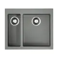 Кухонная мойка двухчашевая OMOIKIRI Bosen 59-2-GR, искусственный гранит/leningrad grey/основная чаша справа