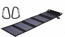 Солнечное зарядное устройство USB 15 Вт, 5 складных солнечных панелей, черное
