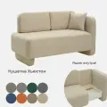 Кушетка диван Хьюстон 152х85х73 см, еврокнижка односпальная с ящиком. Велюр- Мелисса 2 цвет кремовый, угол правый.