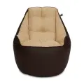 Кресло-мешок Пуффбери «Босс», размер большой, Эко-кожа и велюр Коричневый и бежевый