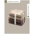 Estia Мартос комплект полотенец 50х80-2/50х80-2 хлопок, бежевый/корычневый 500 г/м2, 4 пр.