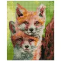 Алмазная мозаика Белоснежка Лисята / Набор алмазной мозаики 20х25 см / На холсте / Полная выкладка / Животные / Лисы