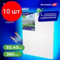 Комплект 10 шт, Холст на подрамнике 30х40 см, 380 г/м2, грунтованный, 100% хлопок, BRAUBERG ART, 192196