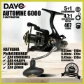 Катушка DAYO AUTOMNE 6000, 5+1 подшипников, с байтранером для спиннинга, донки, фидера и карпового удилища рыболовная безынерционная с передним и задним фрикционом