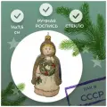 Irena-Co елочная игрушка, стекло Девочка с веночком винтаж (14х7,5х6см)