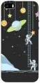 Силиконовый чехол на Apple iPhone SE / 5s / 5 / Эпл Айфон 5 / 5с / СЕ с рисунком Ladder into Space Soft Touch черный