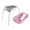 Комплект ванночка Ok Baby Onda Evolution розовый 14+подставка Cavalletto
