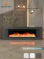 Камин электрический ELEKAM Line 60 напольный с порталом и очагом, с обогревом, звуком потрескивания дров и имитацией огня (Электрокамин)