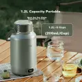 Bear Portable Electric Kettle, 304 Stainless Steel Hot Water Kettle, Double-Layer Anti-Scalding Insulation, Outdoor Travel Water Boiler, ZDH-P12M8