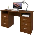 Стол письменный с двумя тумбами Хит-12, ШхГ: 140х50 см, цвет: Орех