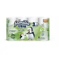 Familia Туалетная бумага белая трёхслойная, Trio Natural, 8 рулонов
