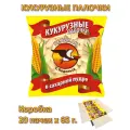 Кукурузные палочки Пеликан, натуральные, в коробке, 20 пачек по 65 г (1.3 кг)