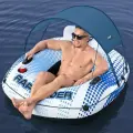Надувной круг-кресло Rapid Rider с сетчатым дном и навесом, 123х123х51 см, BestWay, 43725
