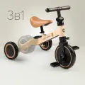 50026, Беговел детский от 1 ADVENTURE, трансформер двухколёсный-трехколесный велосипед, 3в1, бежевый с мишками