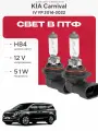 Комплект галогеновых ламп HB4 в ПТФ на KIA Carnival IV (YP) 2014-2022. Галогенные лампочки в туманки на КИА Карнивал