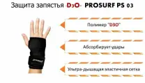 Защита запястья PROSURF PS03 WRIST PROTECTION, полимер, XL, черный