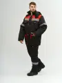 Мужской зимний рабочий костюм Титан черный, спецодежда спецовка сиз р.52-54/170-176