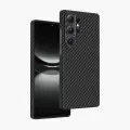 Чехол Магнитный на Самсунг S25 Ultra KEEPHONE Kevilar Carbon / MagSafe 38 магнитов карбоновый без отпечатков пальцев