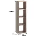 Стеллаж 4 секции 36x139x31.5 см ЛДСП цвет дуб