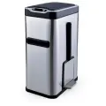 Ведро мусорное с ёршиком, сенсорное, внутр ведро, туалетная бумага, JAH-534, 7л (серебряный)