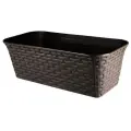 Ящик для цветов violet прямоугольный Ротанг с дренажем, 19л, венге