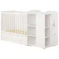 Кроватка-трансформер детская Polini kids French 800, Amis, с комодом, белый
