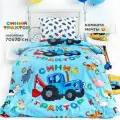 Непоседа, Комплект детского постельного белья 1 5 спальный, Поплин, 1 нав. 70х70, Синий трактор