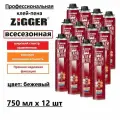 Клей-пена ZIGGER PF проф. всесезонная, 750 мл, 830 г, 12 шт
