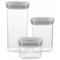 Набор пластиковых контейнеров с герметичной крышкой GIPFEL TWIST 50653 серый/бесцветный