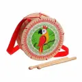 Барабан мега тойс Попугай, с двумя палочками