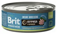 Brit Premium by Nature Корм консервированный с курицей и цукини для взрослых собак мелких пород, 100гр, 24 штуки