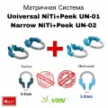 Набор Матрицы Palodent plus Starter Kit VRN Universal+Narrow NiTi+peek UN-1,2 : (зажимное/разделяющее кольцо ), Кольцо универсальное голубое и узкое синее , уп : 4шт , Incidental , Инсидентал